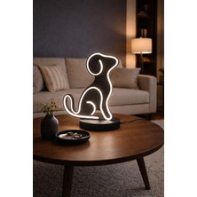 Avizem Ledli Abajur Köpek Siyah