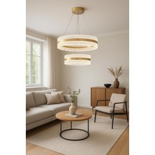 Avizem Ledli Avize Titanik 2 Li 60+40 cm Gold