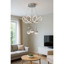 Avizem Ledli Avize Leylak Maxi Büyük 3 Top Krom