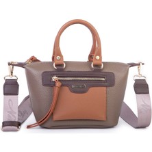 Nas Bag Kadın Mini El ve Postacı Çantası Vizon Taba Kahve Lopez