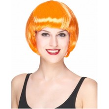 Ett Neon Turuncu Renk Açık Turuncu Küt Parti Peruğu Dinç Store - 004982