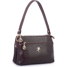 Nas Bag Kadın Çift Gözlü Omuz ve  Çapraz Çanta Kahve Victoria