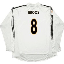 Alaturka Mix 2003/04 R.madrid Iç Saha #8 Kaka Leite Futbol Forması Retro Uzun Kollu Beyaz