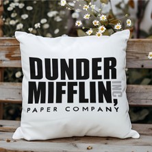 Qoeuyl Boutique Dunder Mifflin The Office Baskılı Elyaf Dolgulu Hediyelik Yastık