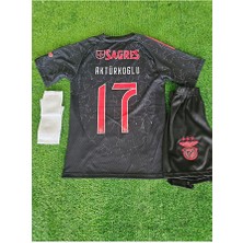 Alaturka Mix Benfica 2024/25 Yeni Sezon Kerem Aktürkoğlu Deplasman Çocuk Forması 3'lü Set (Black)
