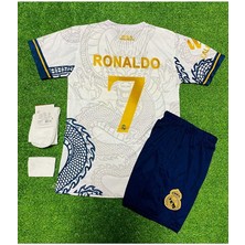 Alaturka Mix R.e.a.l M.a.d.r.i.d 2024/25 Sezon Dragon Desenli Cristiano Ronaldo Çocuk Forması 4'lü Set (Byzgold)
