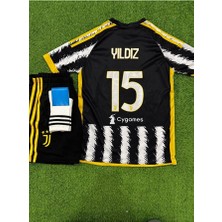 Alaturka Mix 2023/24 Juventuss Kenan Yıldız Özel Tasarım Çocuk Futbol Forması 3'lü Takım