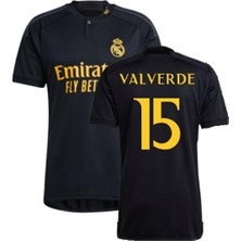 Alaturka Mix Yeni Sezon 2023/24 R. Madrid Federico Valverde 15 Deplasman Siyah Düğmeli Forması