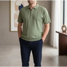 Moda Fermuarlı Polo Yaka Triko
