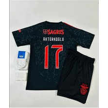 Alaturka Mix Benfica 2024/25 Yeni Sezon Kerem Aktürkoğlu Deplasman Çocuk Forması 4'lü Set (Black)