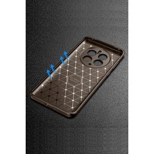 Realme 12 Pro Plus Kılıf Auto Focus Karbon Kapak - Kahverengi KOZMIX-969871