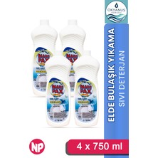 Nanopax 4X750 ml (4 Adet) Elde Bulaşık Deterjanı Okyanus Kokulu - Ekonomik Aile Paketi