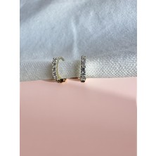 Luckyb Store Gold Renk Taşlı Xuping Halka Küpe