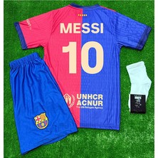 Alaturka Mix Kopya - Messi Barcelona Iç Saha Çocuk Forma Takımı 3'lü Set Çorap Hediyeli