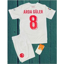 Alaturka Mix Türkiye Milli Takım Euro 2024 A.r.d.a.-.g.ü.l.e.r 8 Numara Çocuk Forması (Beyaz) T-Shirt Byz-1