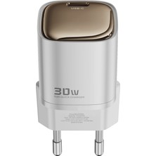 Realpower Gan 30W Usb-C Hızlı Şarj Cihazı ve Kablo Set Beyaz (Usb-C - Usb-C 60W Kablo) TCS30WWH