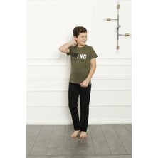 Moda Çizgi Erkek Çocuk Pamuk Kısa Kollu Pijama Takımı 20384