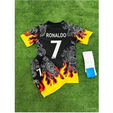 Alaturka Mix Ronaldo Cr7 Ateş Alev Desenli Çocuk Forması 3 Lü Set