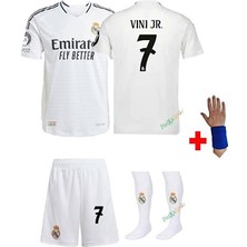 Alaturka Mix Real Madrid 2025 Vini Jr Beyaz Çocuk Forması Şort Çorap Bileklik Hediyeli