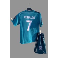 Alaturka Mix Real Madrid 2018 Cristiano Ronaldo Turkuaz Röveşata Çocuk Forması 4'lü Set ( Armalı)