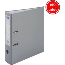 Kraf Büro Klasörü, 10 Adet, Geniş, A4 Boyut, 2 Halkalı, Gri
