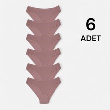 Erdenay Tekstil Penye Licralı Kadın Bikini Külot 6'lı - Gül Kurusu