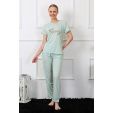 Moda Çizgi Kadın Kısa Kol Pijama Takım 4140