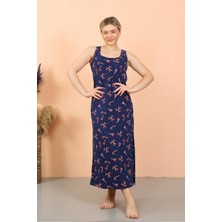 Moda Çizgi Kadın Kalın Askılı Yırtmaçlı Uzun Gecelik 90114