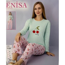 Lovenisa Uzun Kollu Kiraz Desenli Pijama Takımı