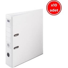 Kraf Büro Klasörü, 10 Adet, Geniş, A4 Boyut, 2 Halkalı, Beyaz