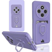 Xiaomi Redmi 14C Kılıf Zuma Kartvizitli Yüzüklü Silikon - Lila KOZMIX-969871