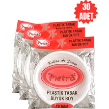 Pietra Plastik Büyük Boy Tabak 19 cm 10'lu 3 Paket