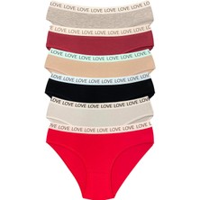 ModaSize 6 Adet Pamuklu Esnek Kadın Slip Bikini Külot Geniş Lastikli Baskılı