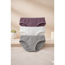 Hb Comfort Kadın Pamuklu Fitilli Slip Külot 3’lü Set