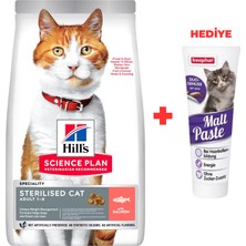 Hill's Sp Somonlu Kısırlaştırılmış Yetişkin Kedi Maması 1,5kg+Beaphar Malt