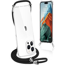 Teknomoda Apple iPhone 16 Plus Kılıf Boyun Omuz Askılı Ipli Anti Şok Korumalı Şeffaf Silikon