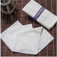 Mira Home 12 Li El Cep Beyaz Kumaş Mendil 39X39 cm Pamuklu Ym Beyaz