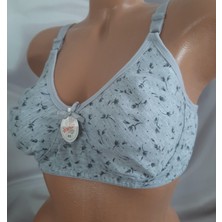 Shine Elagance Gri Yaprak Desenli Desteksiz Balensiz Penye Kadın Sütyen.pamuk Elastan Polyester Içerir