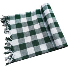 Mira Home 150X150 cm Kareli Yer Sofra Bezi Piknik Masa Örtüsü Saçaklı