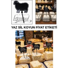 Manken İstanbul 20 Adet Yaz Sil Mini Boy Saplamalı Etiketi Şarküteri Ayaklı Koyun Peynir Etiketi