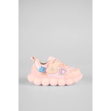 Vicco Süse Kız Pudra Işıklı Spor Ayakkabı Düz Tabanlı Kadın Kullanımı İçin Özel Tasarım