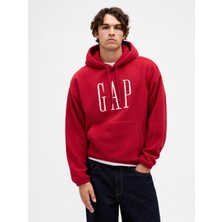 Gap Erkek Kırmızı Oversized Logo Sweatshirt
