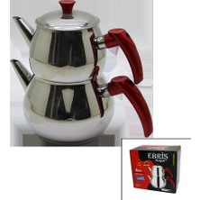 Go İthalat ORTA BOY KÜRE ÇELİK ÇAYDANLIK SETİ ÜST: 1LT - ALT: 1.60LT (5273)