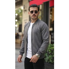 ModaSize Erkek Scuba Süet Kumaş Bomber Hırka