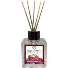 Aşk-ı Sermest Toptan Çilek Aromalı Bambu Çubuklu Oda Kokusu Reed Diffuser Ortam Kokusu Parfüm, Küp Şişe, 120 mL, 10 Adet