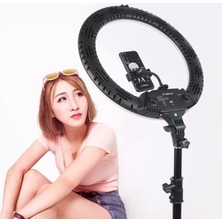 Moxti 18 Inç Kumandalı Işık LED 210 cm Tripod Youtuber Video Selfie Stüdyo Makyaj Tiktok Işığı Ring Light