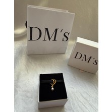 DMs Silver Gold Sarılı Kalp Gümüş Charm'ı