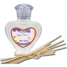 Aşk-ı Sermest Toptan Meczub Çiçek Aromalı Bambu Çubuklu Oda Kokusu Reed Diffuser Ortam Kokusu Parfüm, Kalp Şişe, 60 mL, 5 Adet