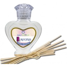 Aşk-ı Sermest Rochass Çiçek Aromalı Bambu Çubuklu Oda Kokusu Parfüm, Kalp Şişe, 60 mL, 10 Adet