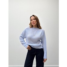 Maldia Shop Kadın Eflatun Basic Triko Kazak